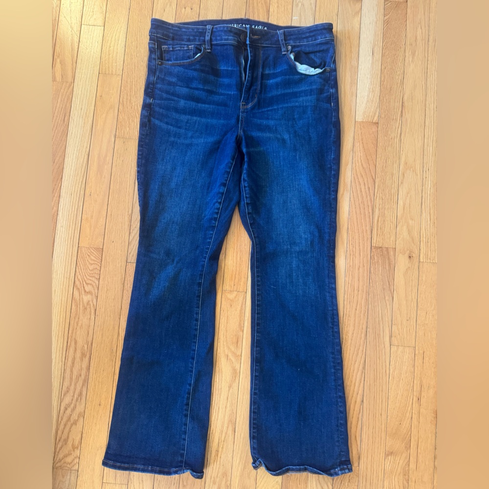 American Eagle Outfitters Deep Blue Flare Jeans